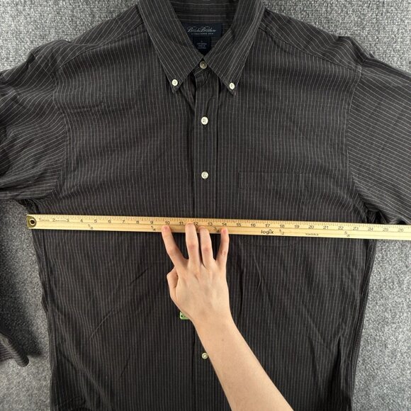 Brooks Brothers Large Gray Check Long Sleeve Button Down Shirt Cotton Woven Men - Picture 5 of 13